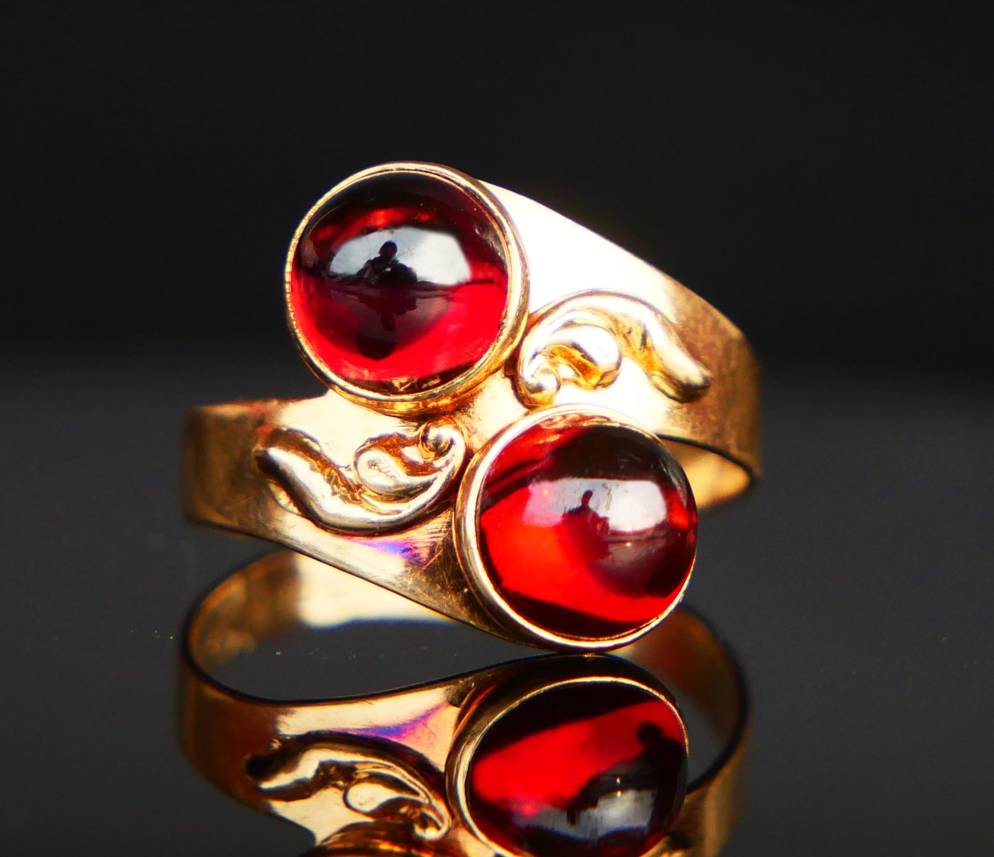 Retro 1958 Toi et Moi Ring natural 2.5 ctw. Rubellite 18K Gold US4.25/ 2.35gr For Sale