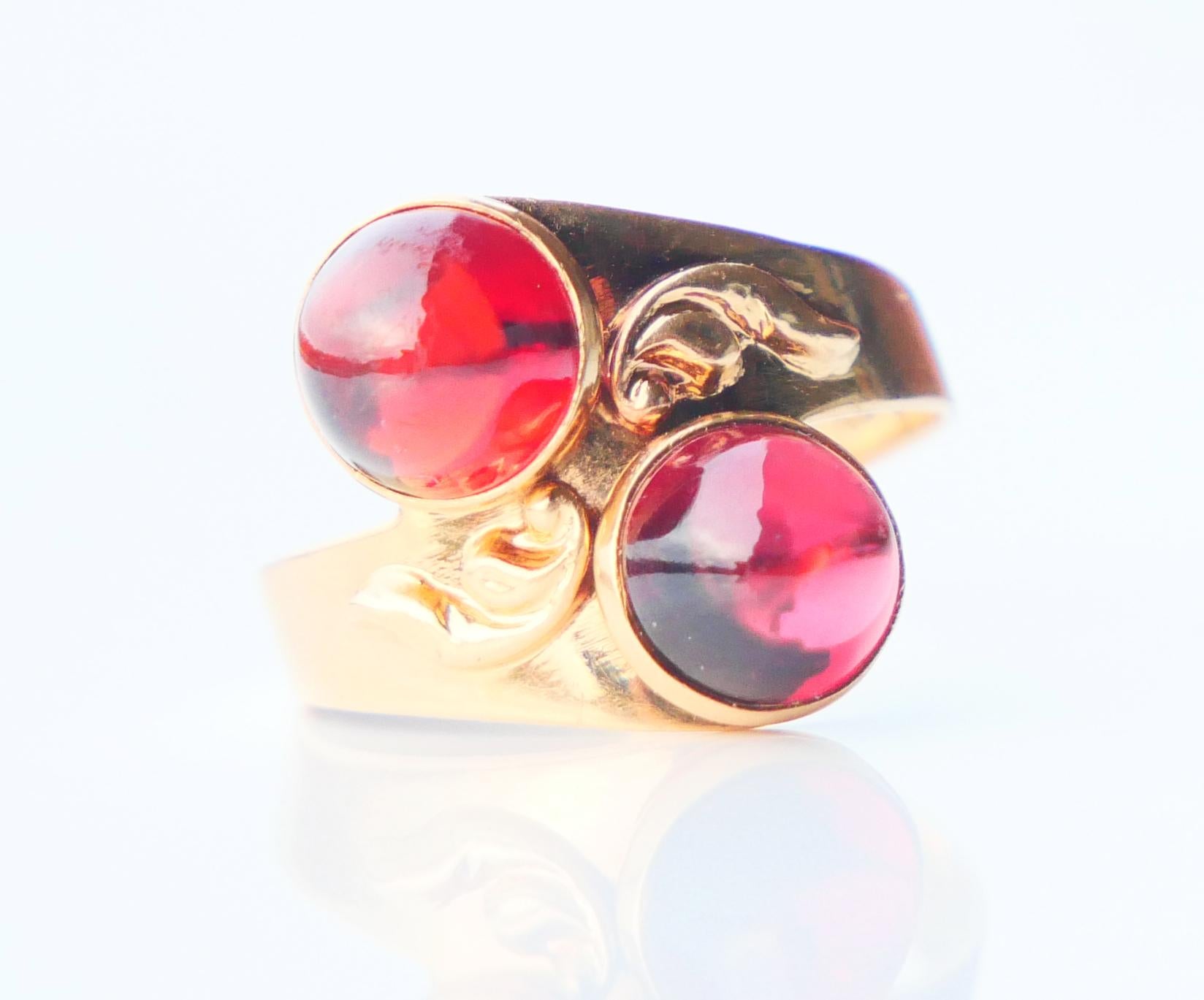 1958 Toi et Moi Ring natural 2.5 ctw. Rubellite 18K Gold US4.25/ 2.35gr For Sale 2