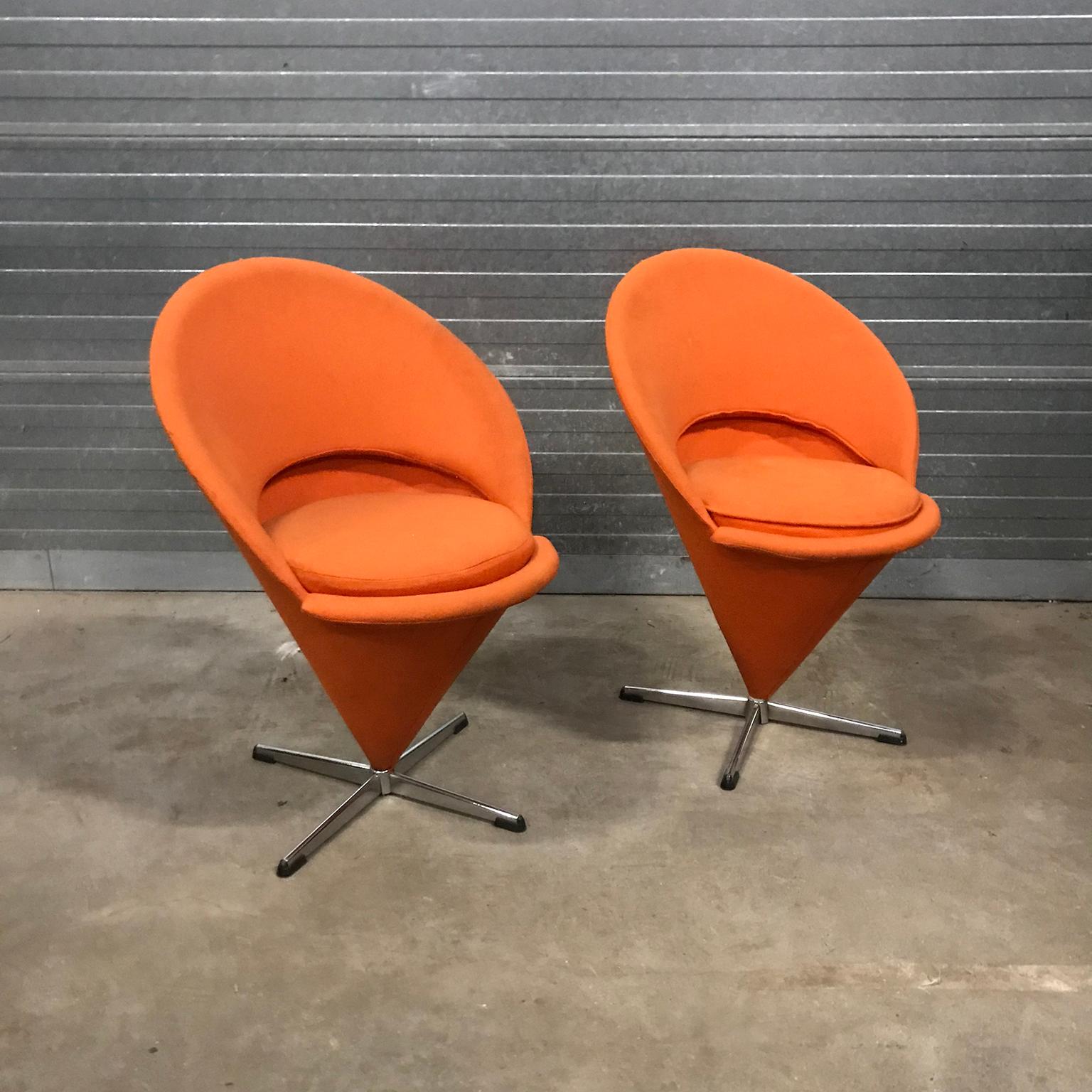 1958, Verner Panton for Rosenthal, Cone Chair in Original Orange Fabric 12