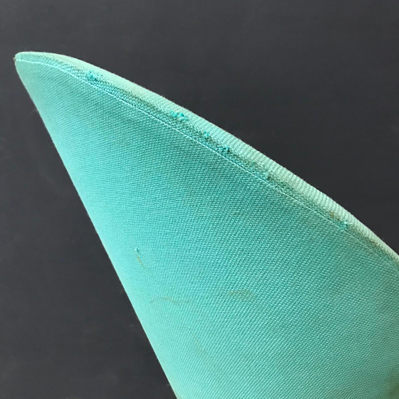 1958, Verner Panton for Rosenthal, Cone Chair in Original Turquoise Fabric 7