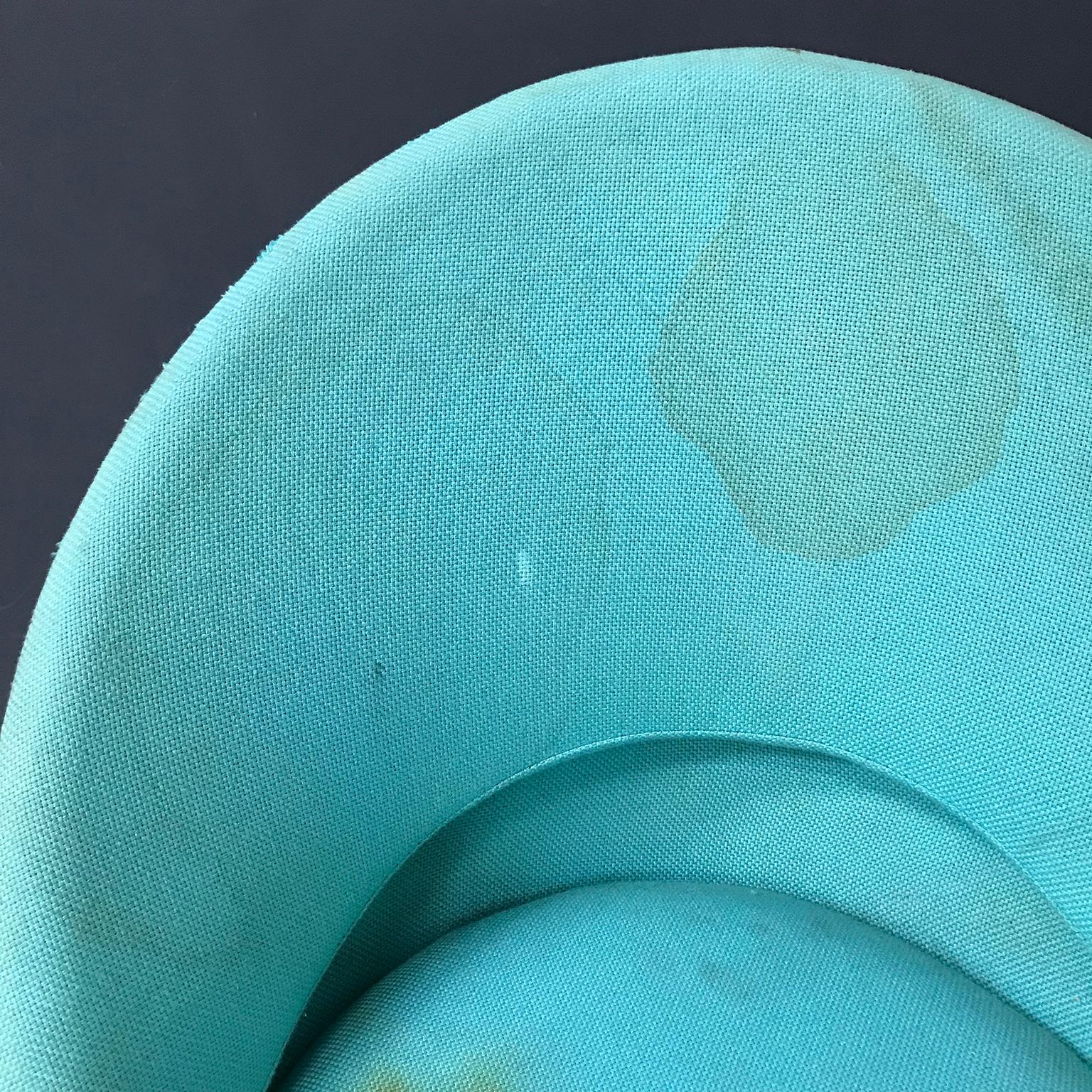 1958, Verner Panton for Rosenthal, Cone Chair in Original Turquoise Fabric 3