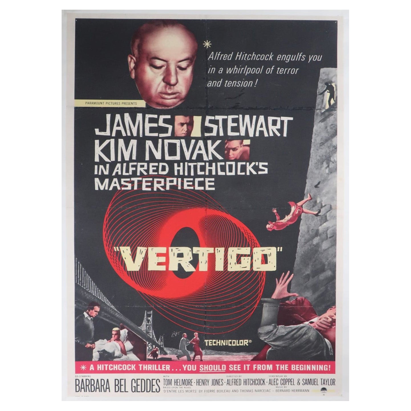Original-Vintage-Poster, Vertigo, 1958