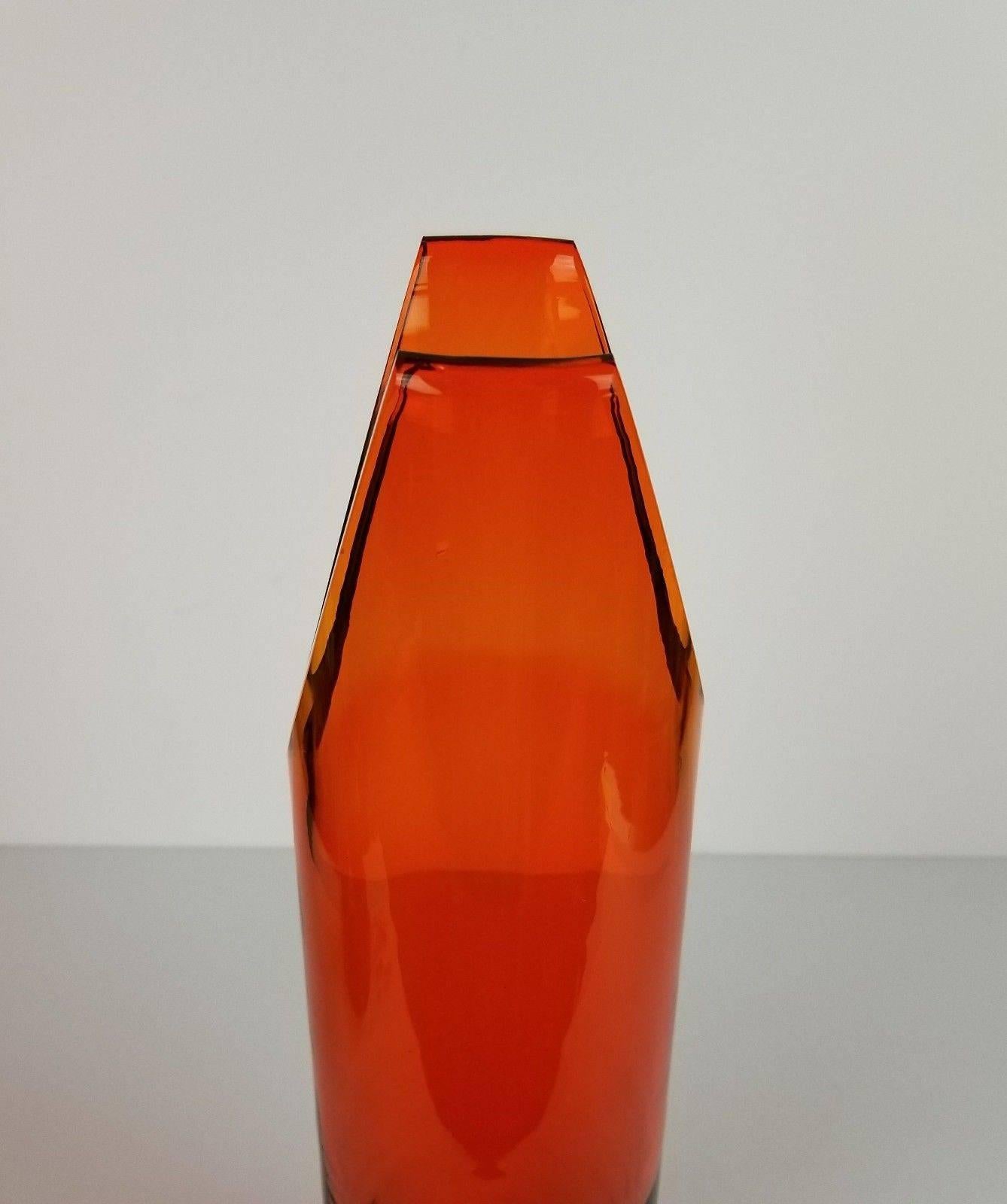 Mid-Century Modern 1958 Wayne Husted 5942 L Cylinder Vase for Blenko For Sale