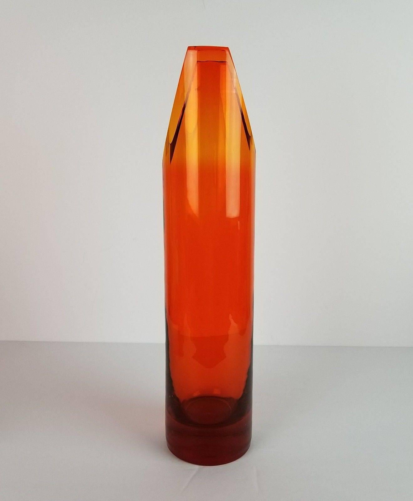 American 1958 Wayne Husted 5942 L Cylinder Vase for Blenko For Sale