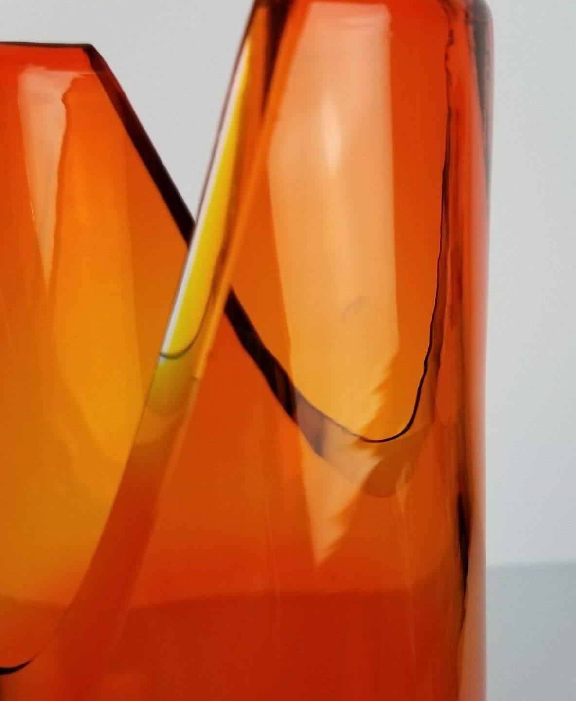 Glass 1958 Wayne Husted 5942 L Cylinder Vase for Blenko For Sale