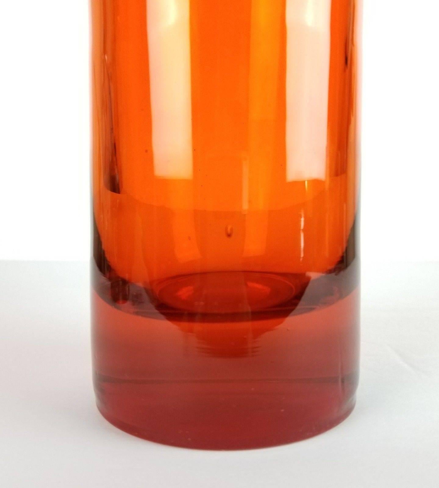 1958 Wayne Husted 5942 L Cylinder Vase for Blenko For Sale 1
