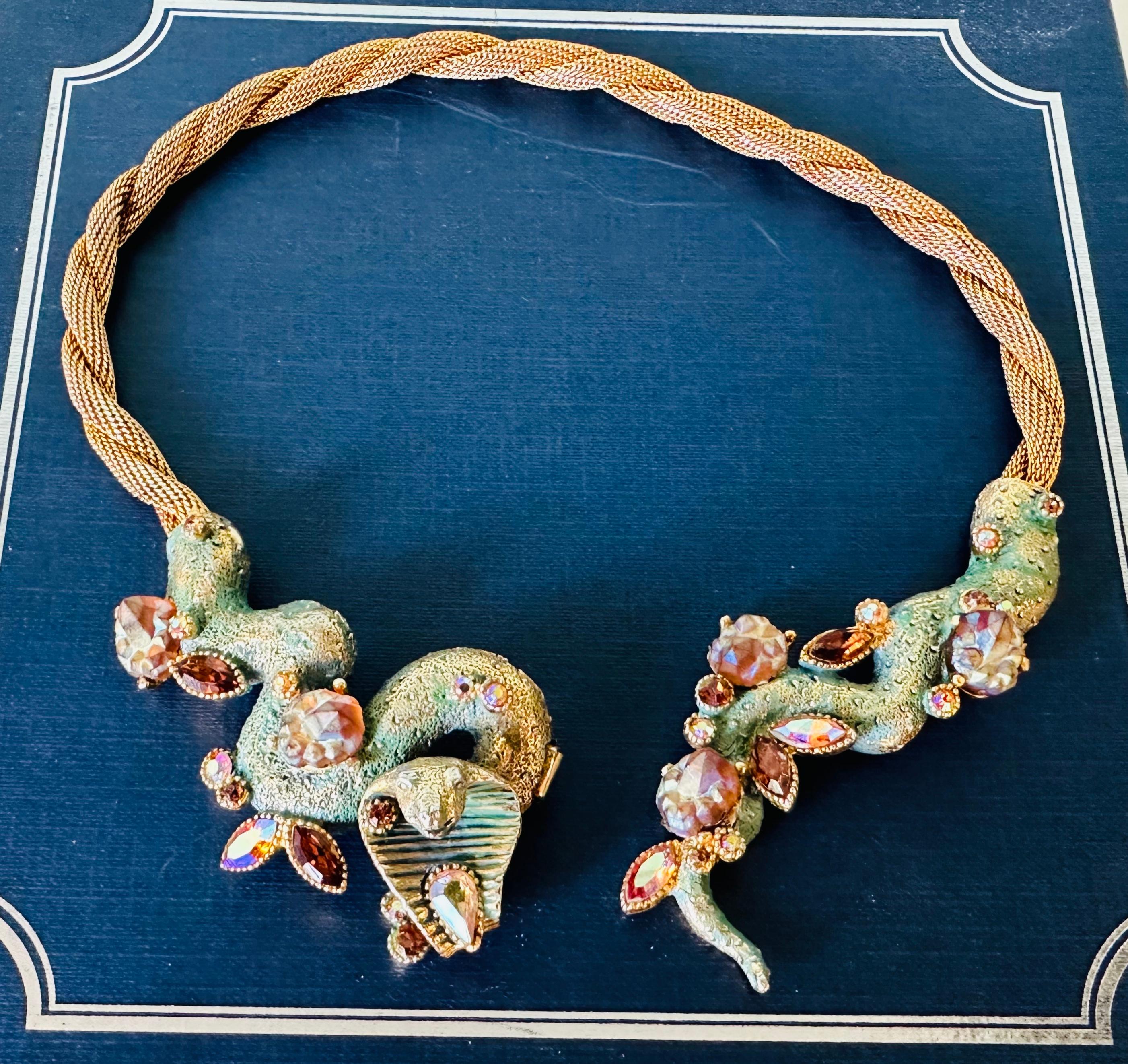 Mid-Century Modern 1959 American HAR Hargo Creations Cobra Necklace, Bracelet & Earrings Jewellery For Sale