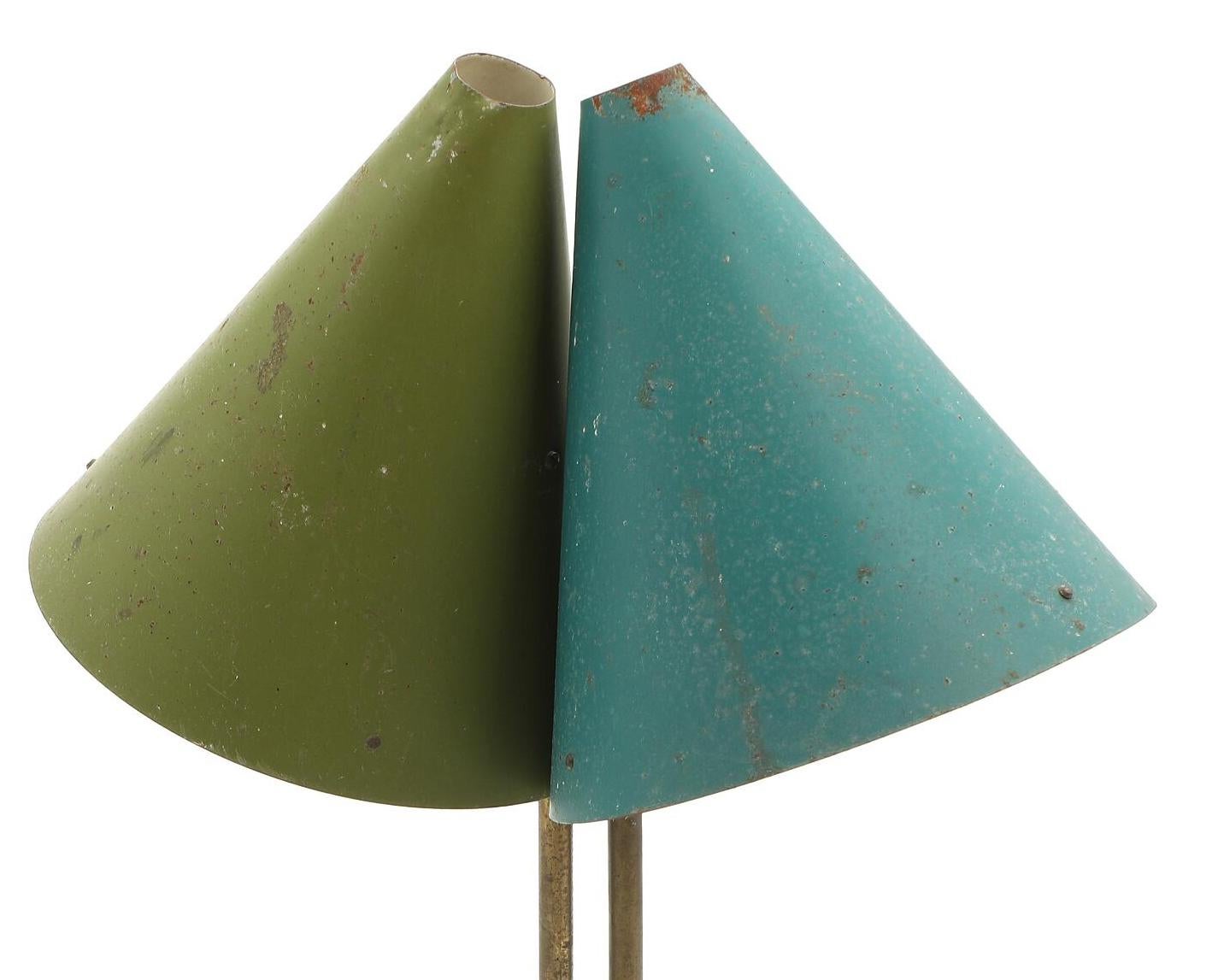 1959 Bent Karlby 'Mosaik' Adjustable Brass & Lacquered Metal Table Lamp for Lyfa 1