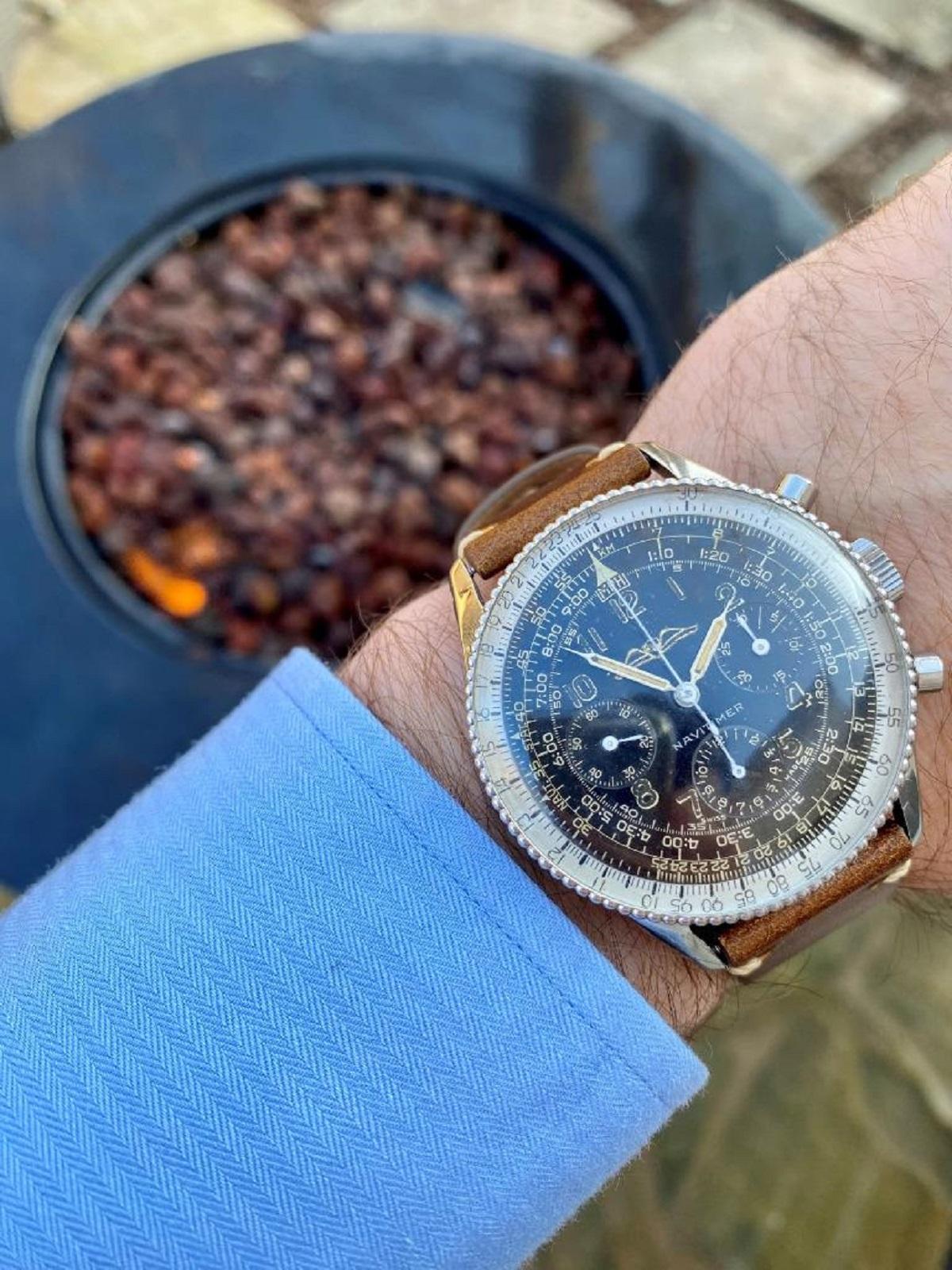 1959 Breitling Navitimer Cronografo AOPA da aviatore d'epoca - Acciaio inossidabile in vendita 5