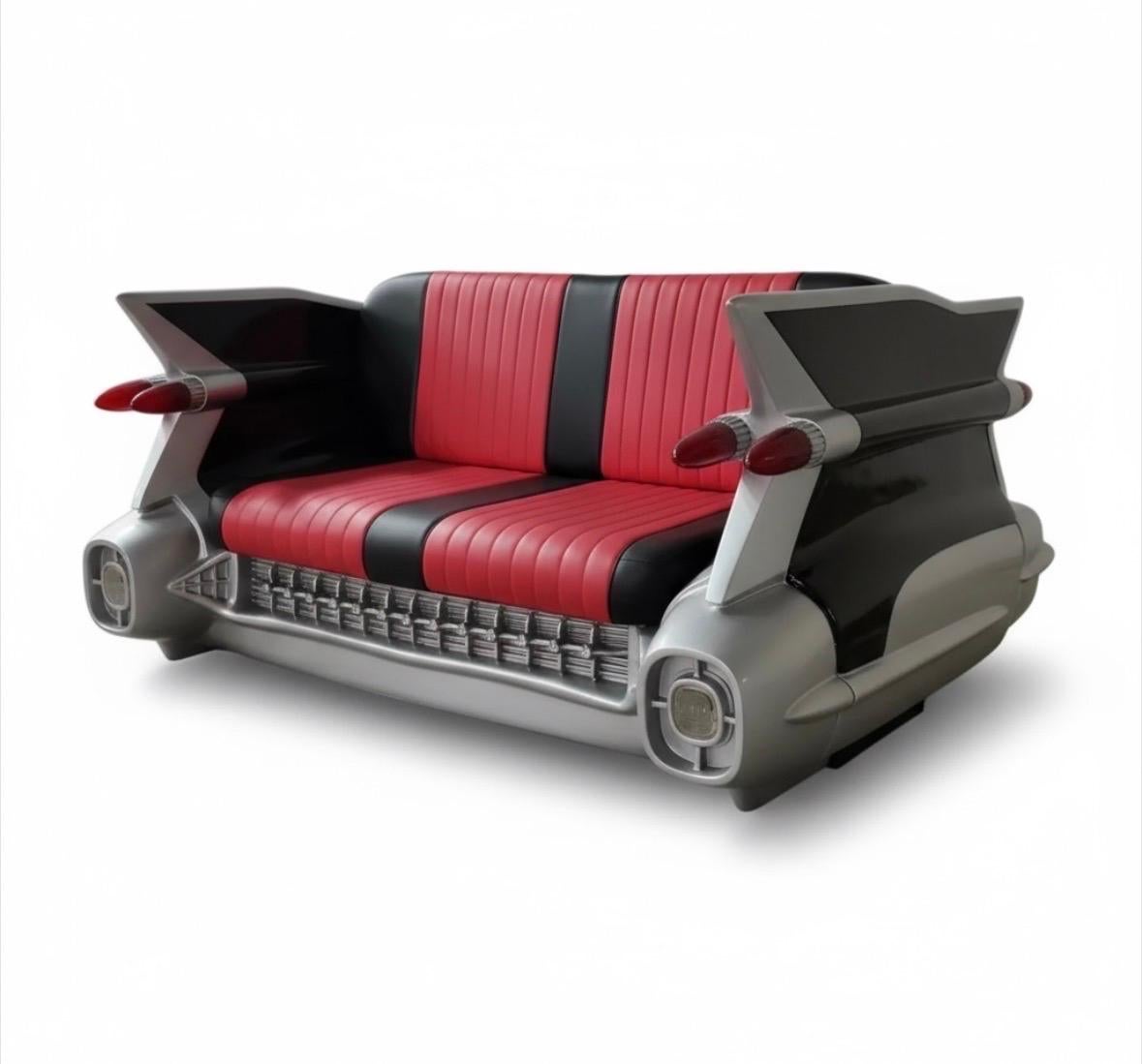 Art Deco 1959 Cadillac Style Sofa — Iconic Automotive-Inspired Design For Sale