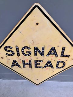 1959 California Highway 'Signal Ahead' Sign with Reflectors