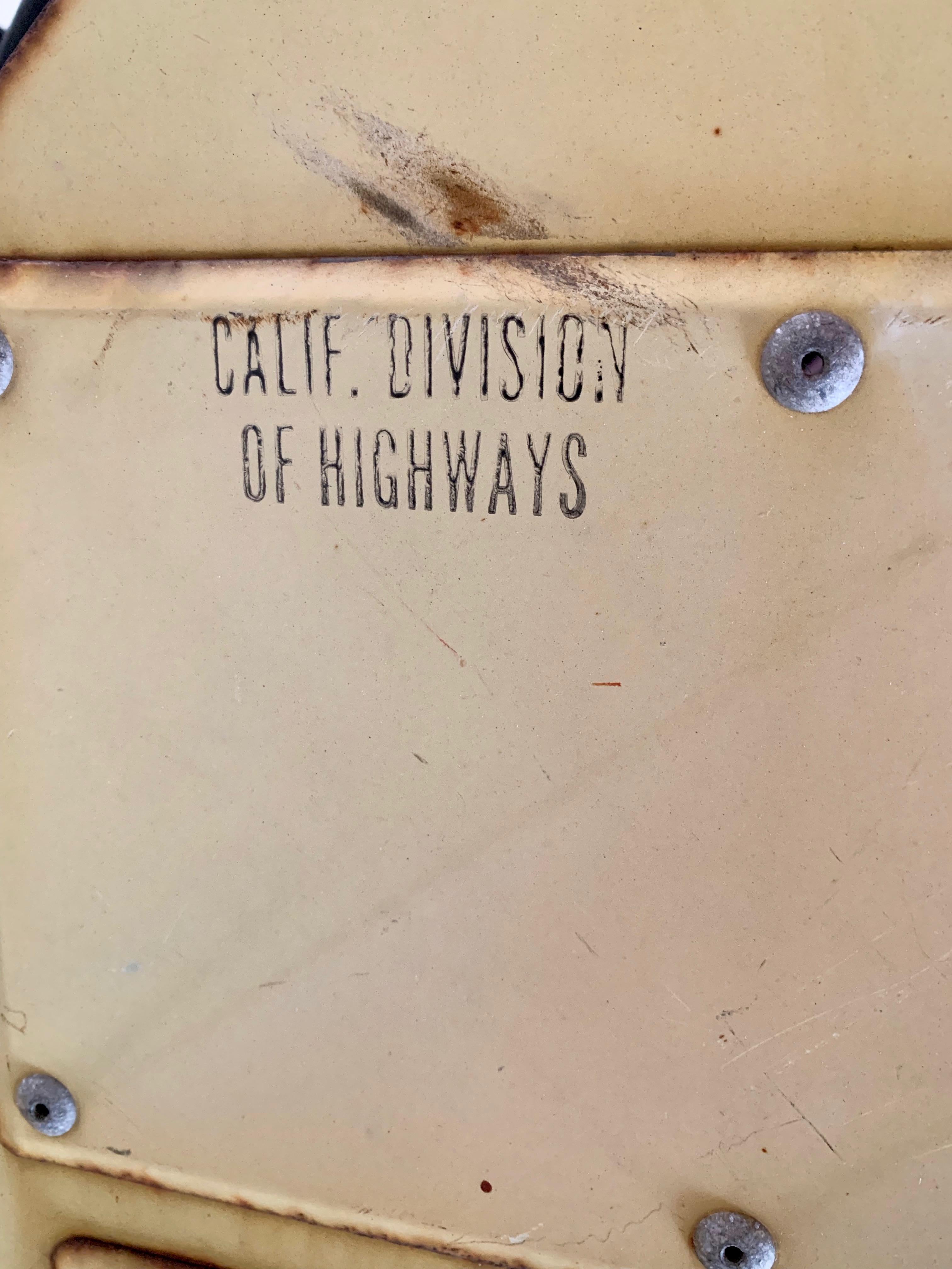 American 1959 California Highway 'Signal Ahead' Sign with Reflectors For Sale