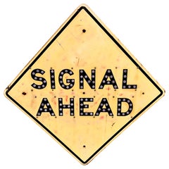 1959 California Highway „Signal Ahead“-Schild mit Reflektoren