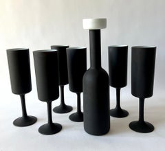 1959 Carlo Moretti Umberto Nason Italian Modern Satinato Decanter Wine Glass Set