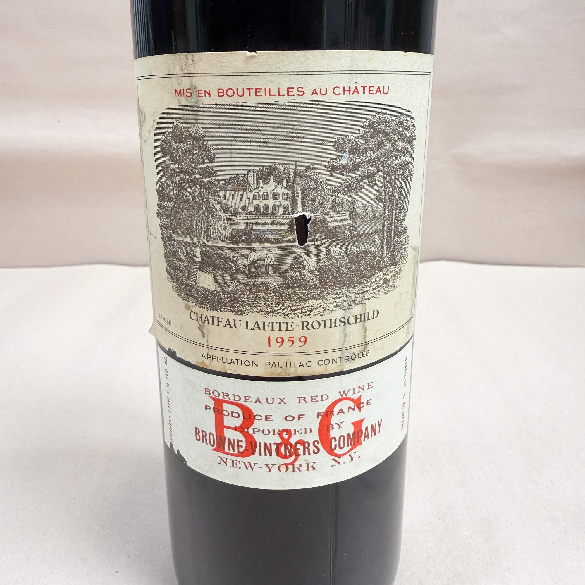 Milieu du XXe siècle 1959 Château Lafite-Rothschild Pauillac France Vintage Bordeaux Red Wine en vente