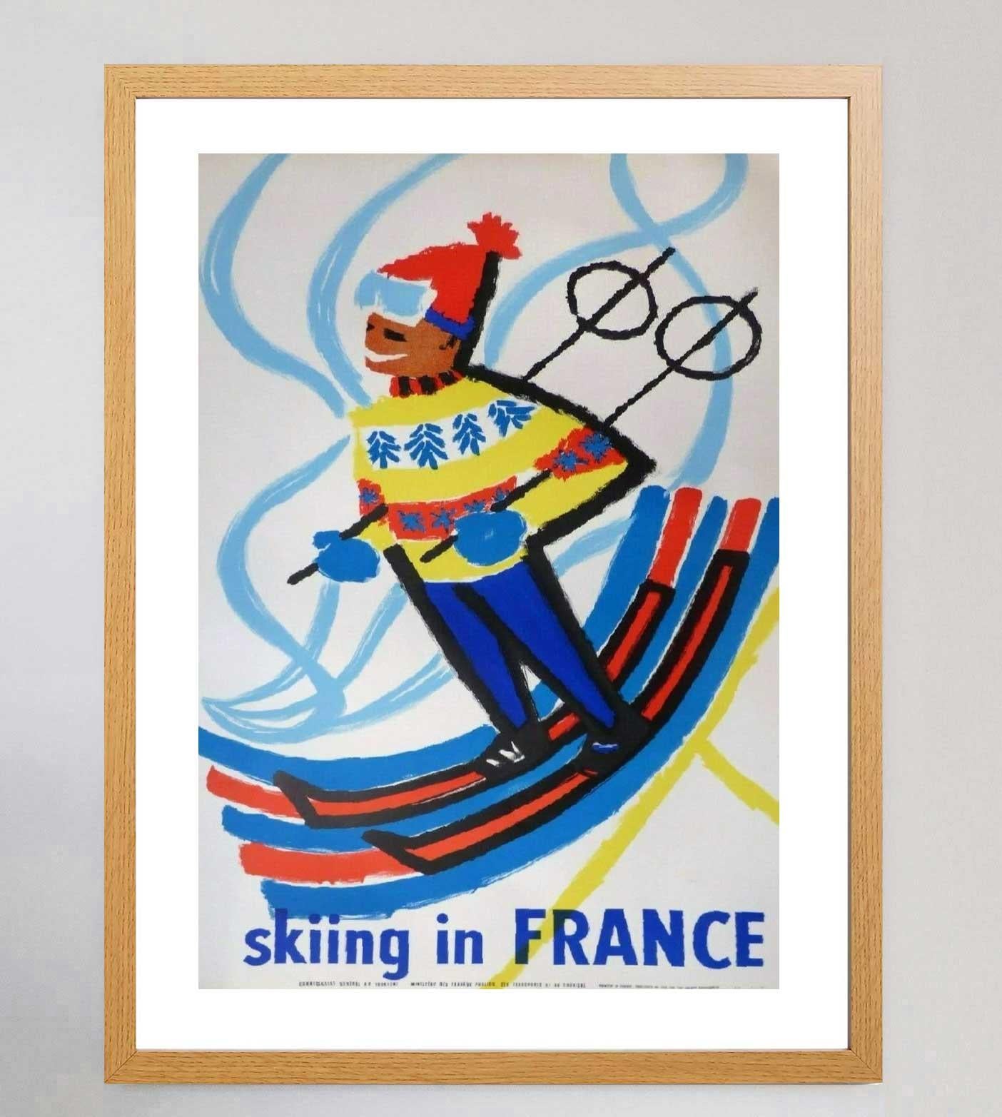 French 1959 Constantin - Skiing In France Original Vintage Poster For Sale