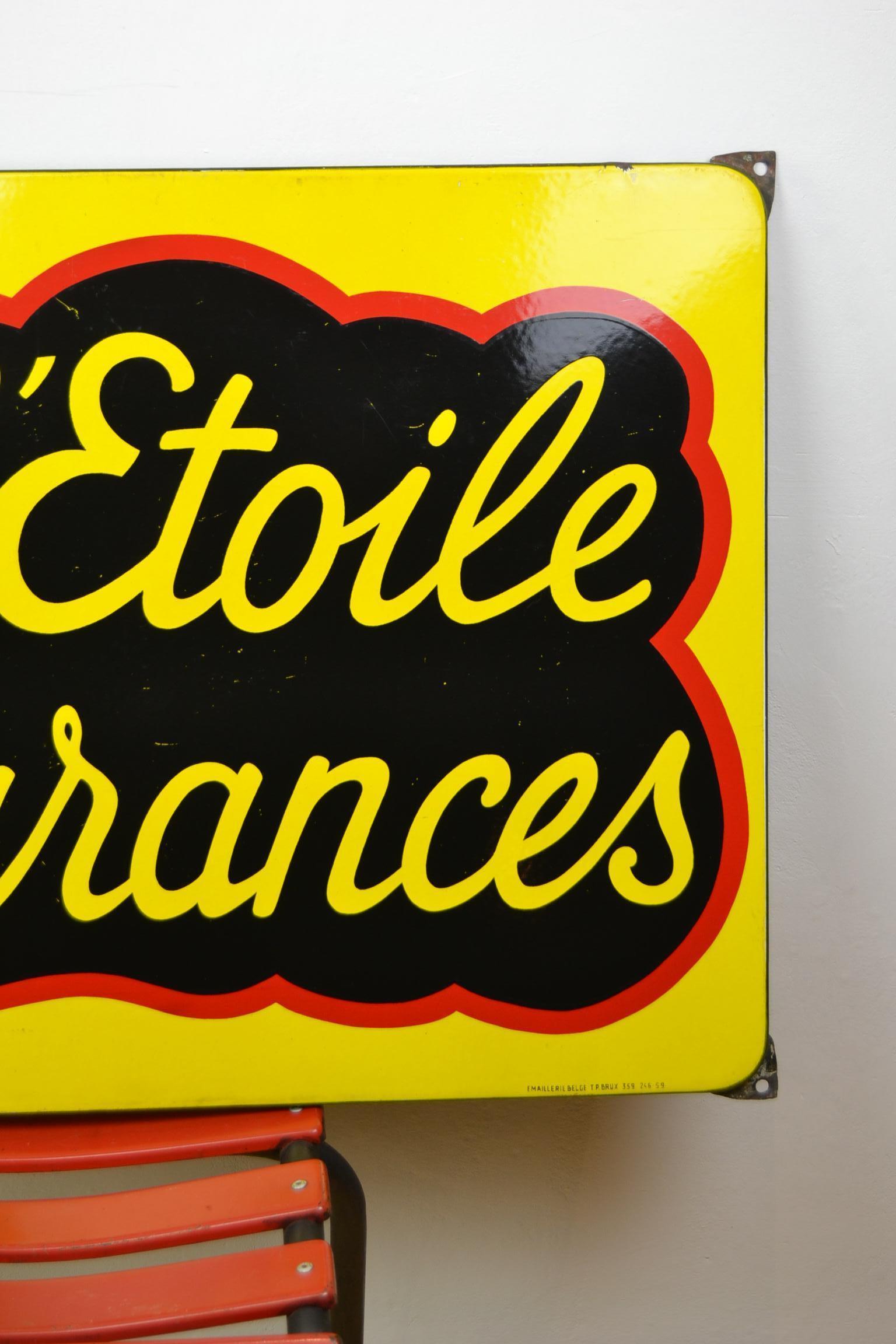 1959 Enamel Advertising Sign Insurance Company, Belgium In Good Condition In Antwerp, BE