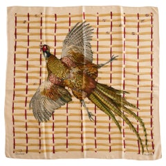 1959 Hermes "Pheasant" Silk Twill Carre Scarf