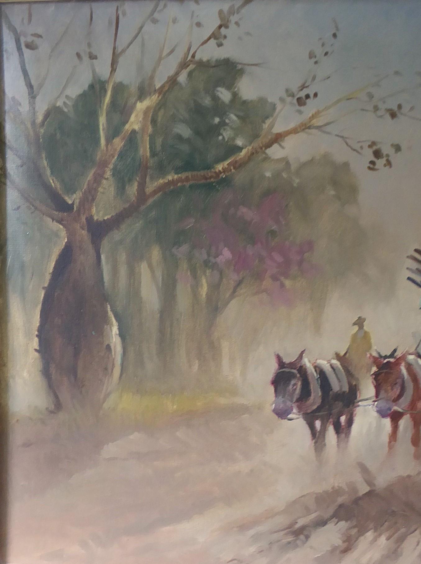 1959 Peinture latino-américaine PALO BORRACHO Tucuman par A Osorio Luque, Argentina en vente 4