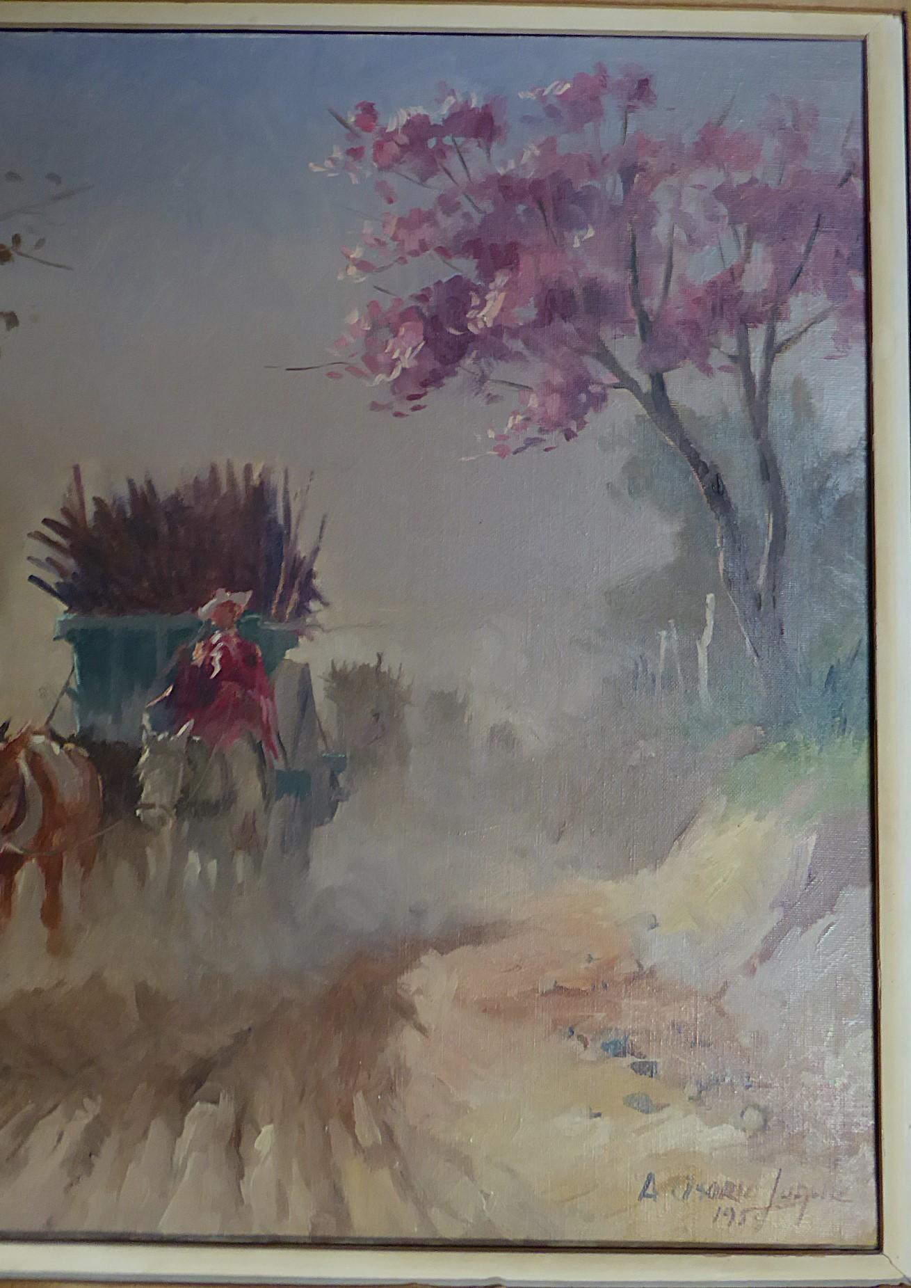 1959 Peinture latino-américaine PALO BORRACHO Tucuman par A Osorio Luque, Argentina en vente 2