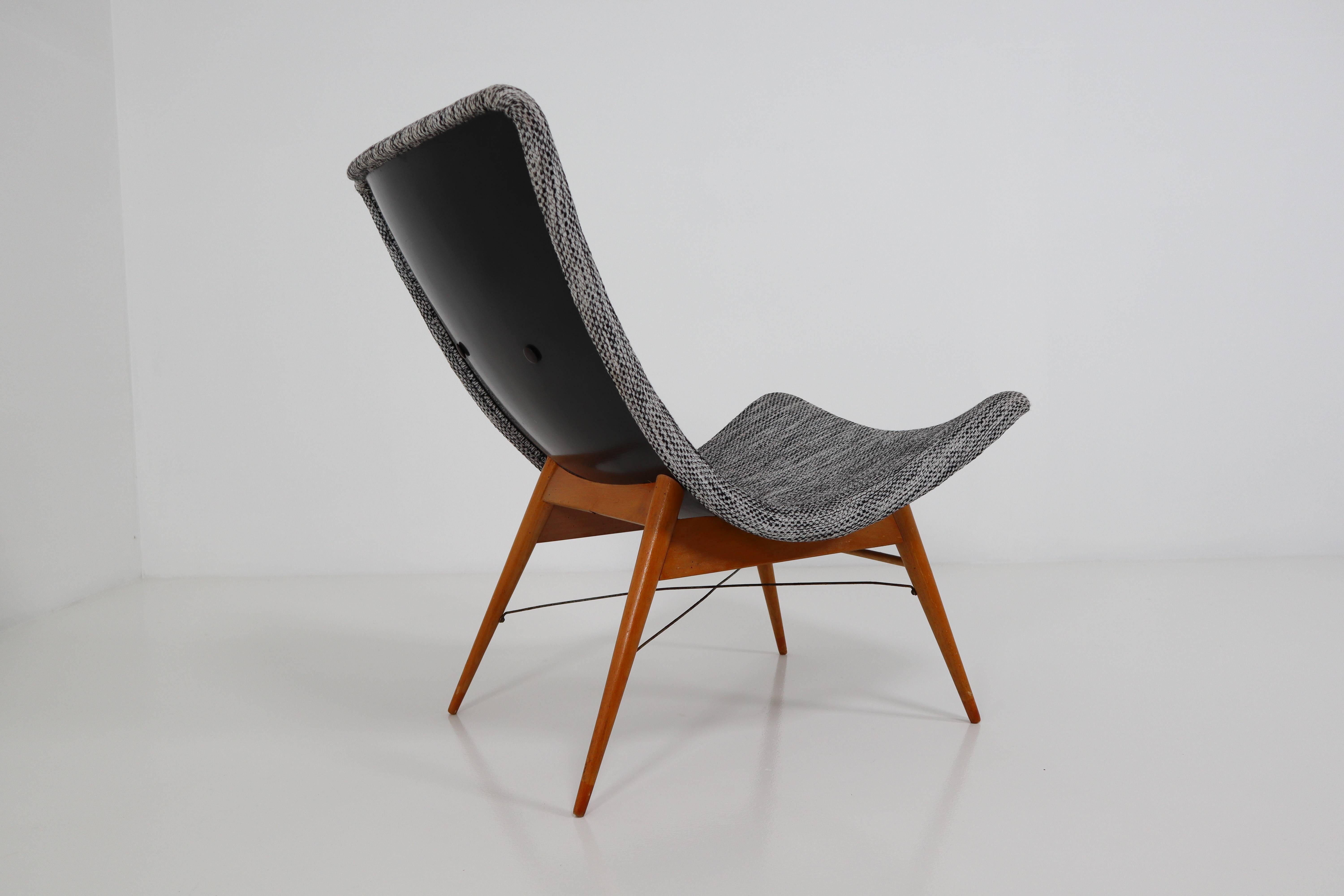 Czech Mid-Century Fiberglass  Lounge Chairs by Miroslav Navratil for Cesky Nabytek
