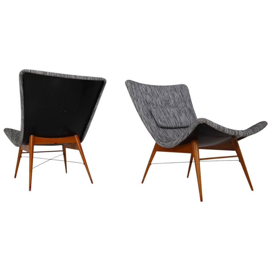 Mid-Century Fiberglass  Lounge Chairs by Miroslav Navratil for Cesky Nabytek