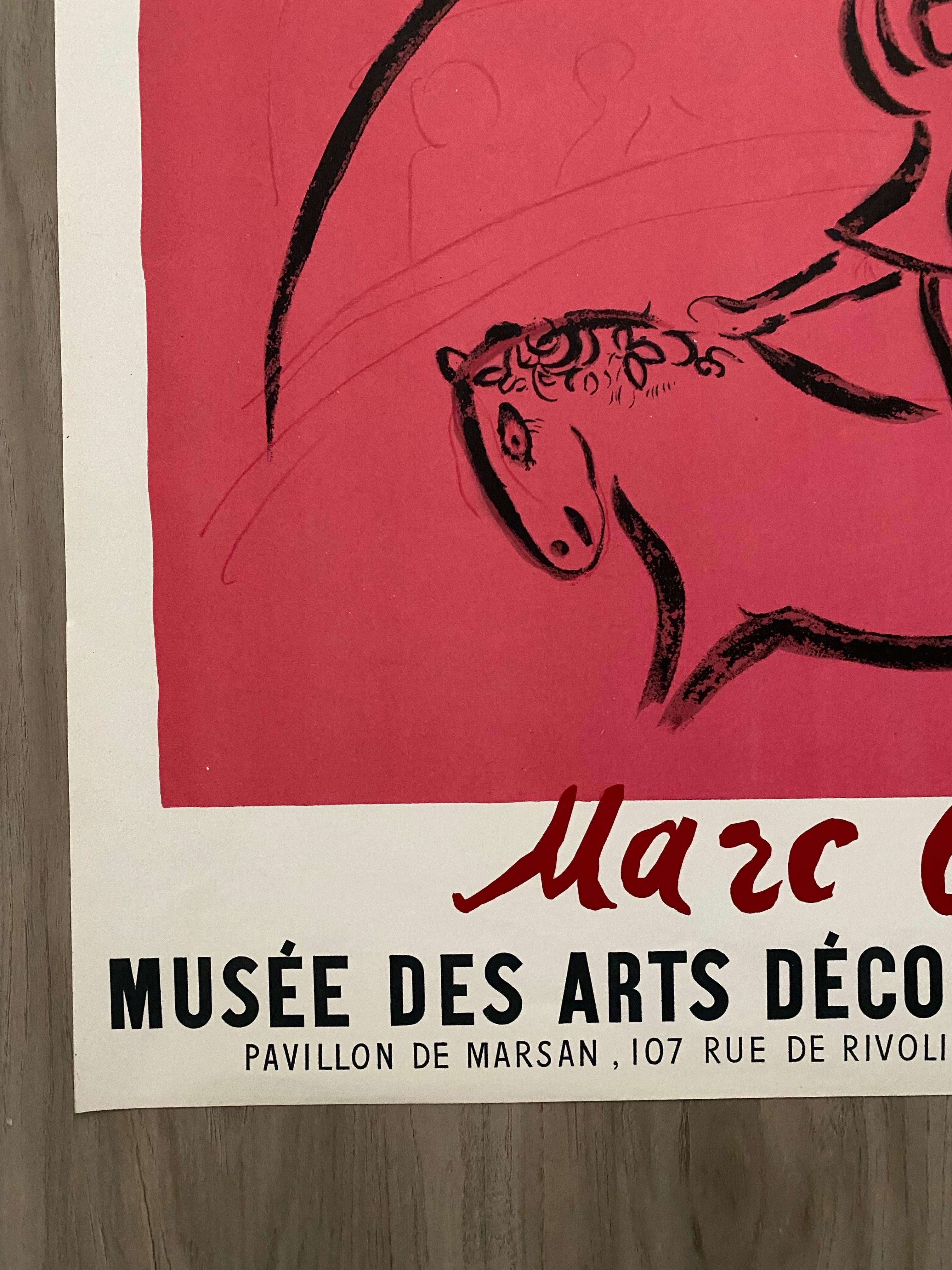 Paper 1959 Marc Chagall, Musée des Arts Décoratifs, Paris Exhibition Print By Mourlot For Sale