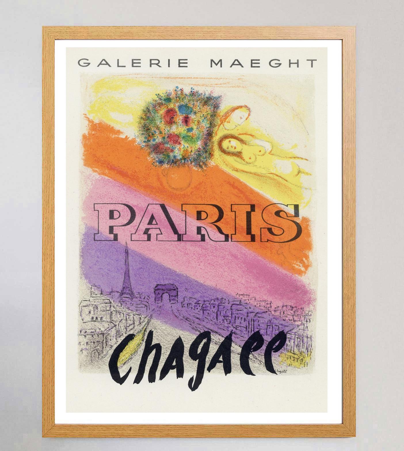 1959 Marc Chagall - Paris Original Vintage Poster In Good Condition For Sale In Winchester, GB