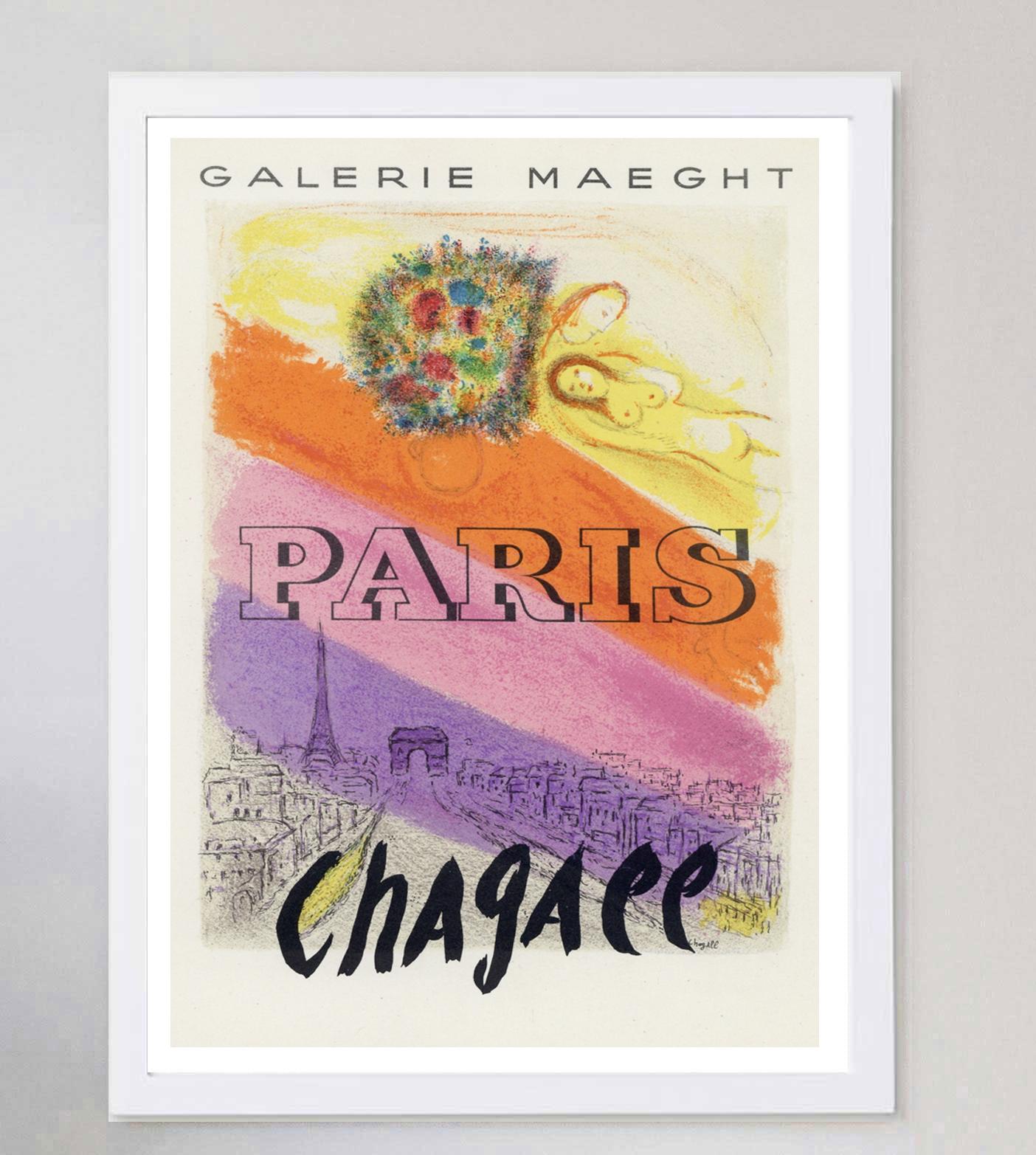 Mid-20th Century 1959 Marc Chagall - Paris Original Vintage Poster For Sale