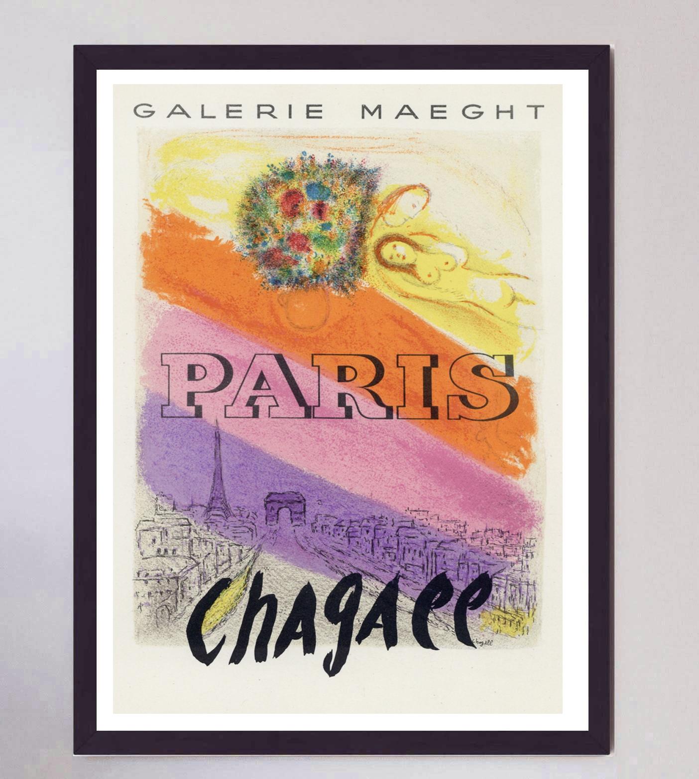 Papier Affiche vintage originale de Marc Chagall - Paris, 1959 en vente
