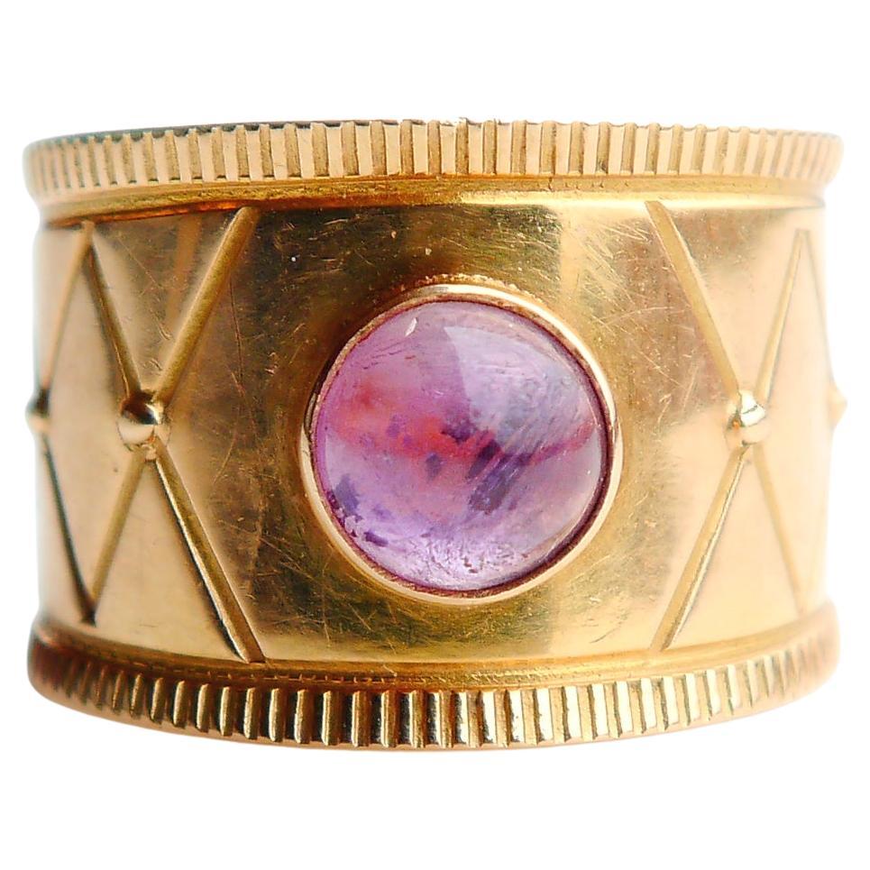 1959 Nordic Ring Amethyst solid 18K Gold Ø 5.5 US / 4 gr