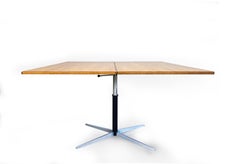 Table réglable 1959 en Wood Wood et Chrome par J.M. I. Thomas pour Wilhelm Renz, Germany