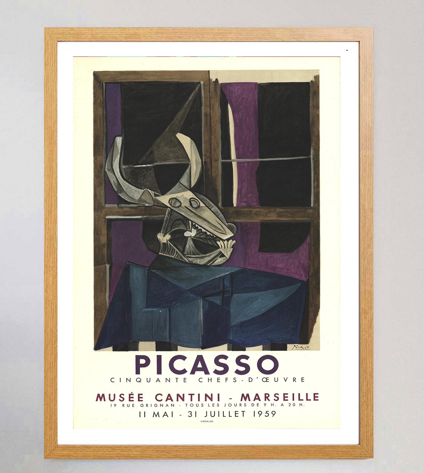 Français Affiche vintage d'origine, Pablo Picasso - Musée Cantini Marseille, 1959 en vente