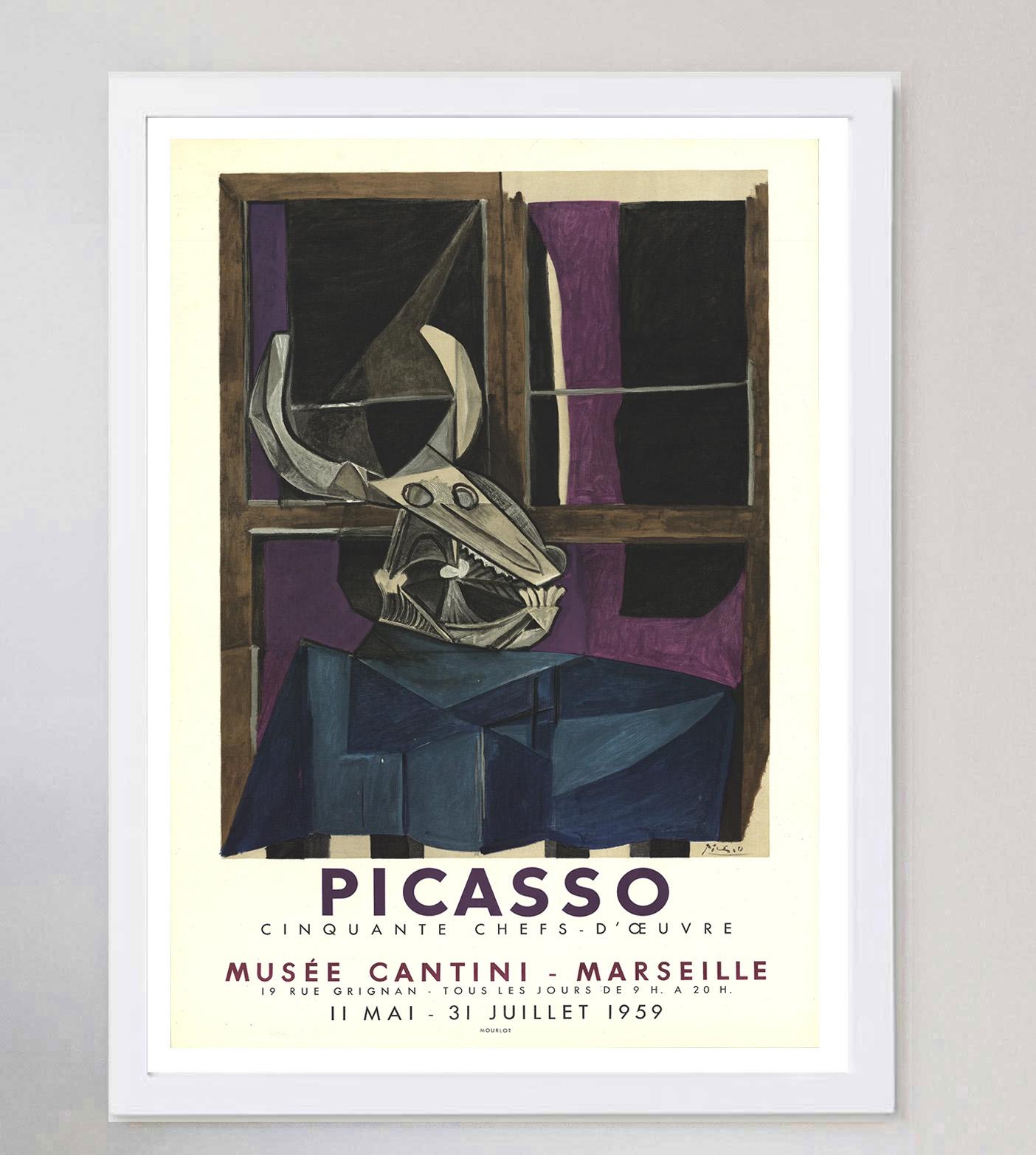 Affiche vintage d'origine, Pablo Picasso - Musée Cantini Marseille, 1959 Bon état - En vente à Winchester, GB