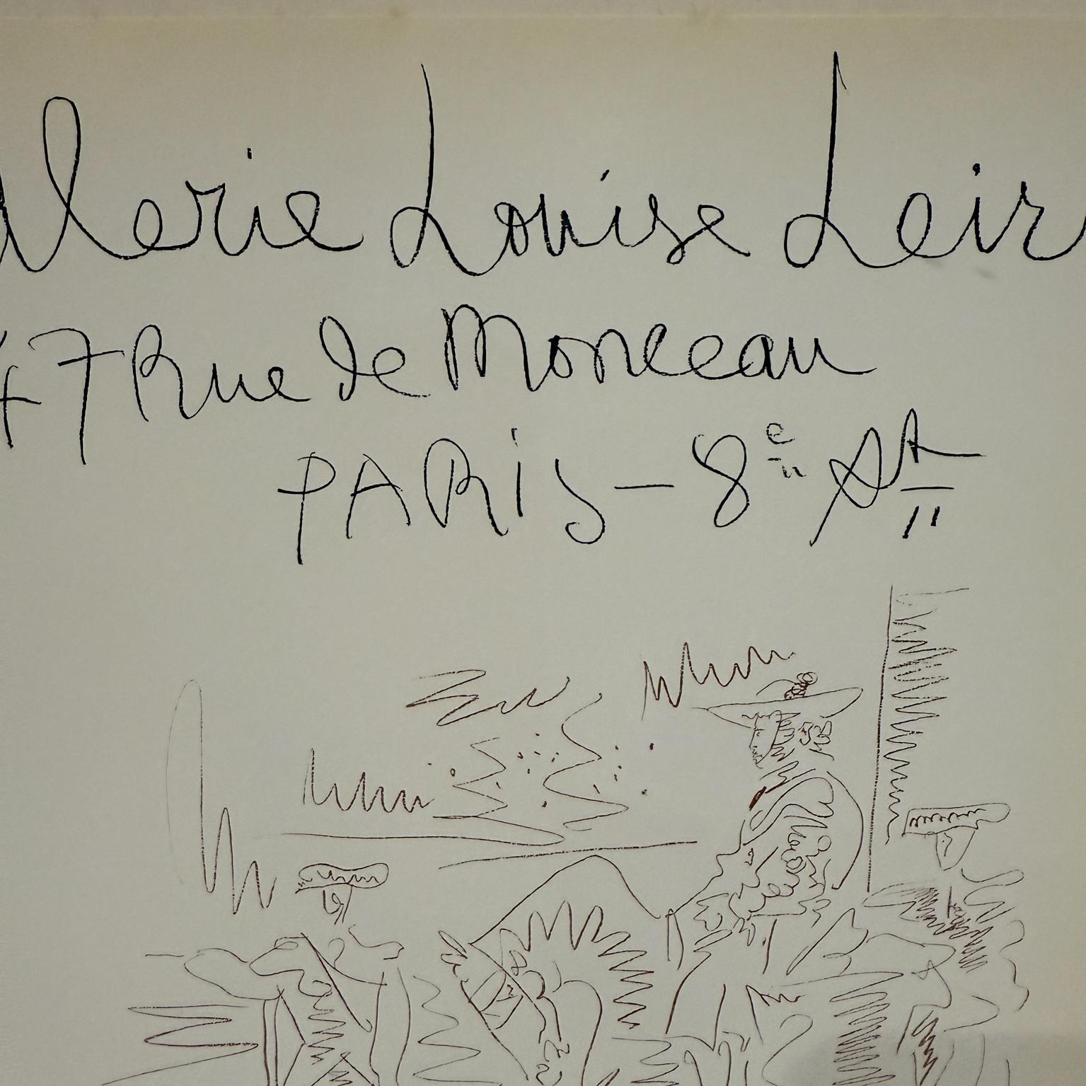 1959 Picasso Dessins Póster Galerie Louise Leiris París en Bueno estado para la venta en Chula Vista, CA