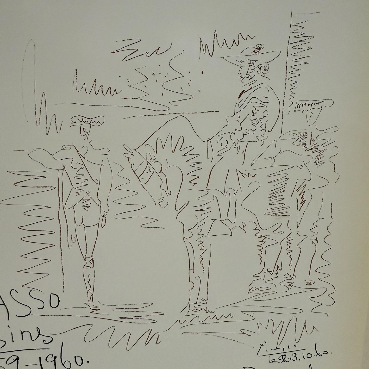 1959 Picasso Dessins Póster Galerie Louise Leiris París siglo XX en venta