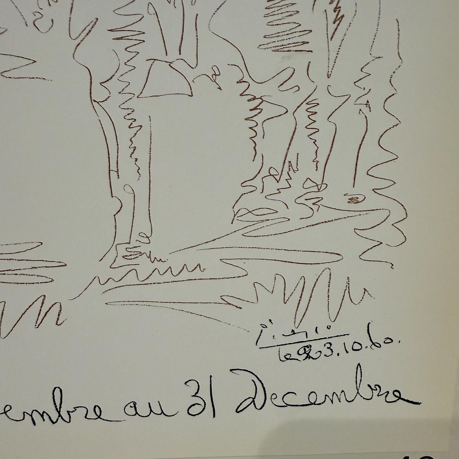 1959 Picasso Dessins Póster Galerie Louise Leiris París en venta 2