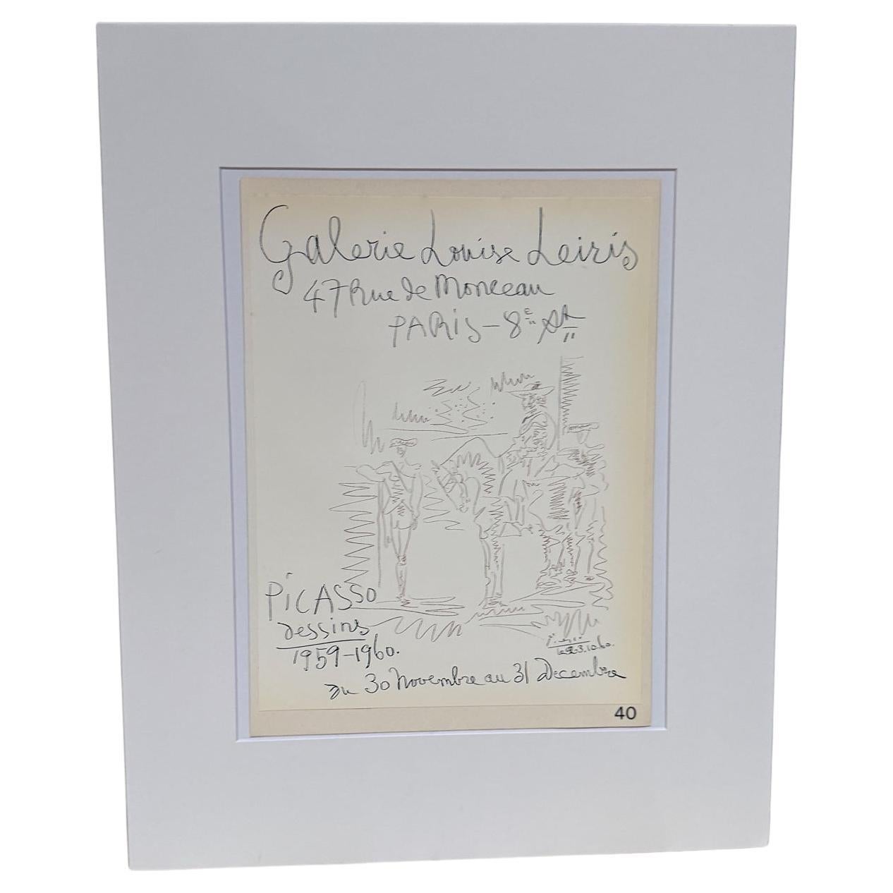 1959 Picasso Dessins Poster Galerie Louise Leiris Paris