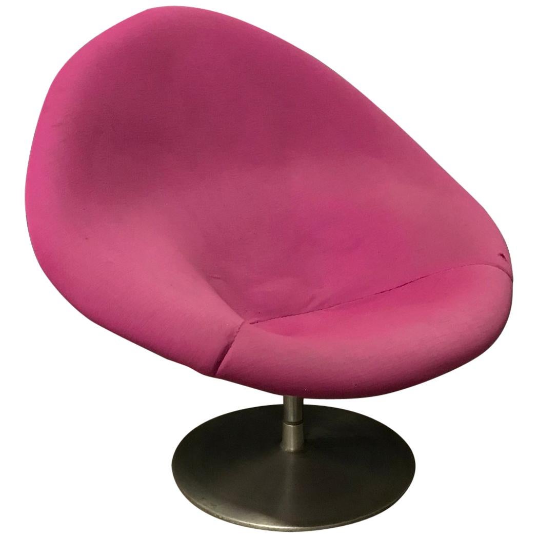 1959, Pierre Paulin for Artifort, Early Globe Chair in Pink Fabric