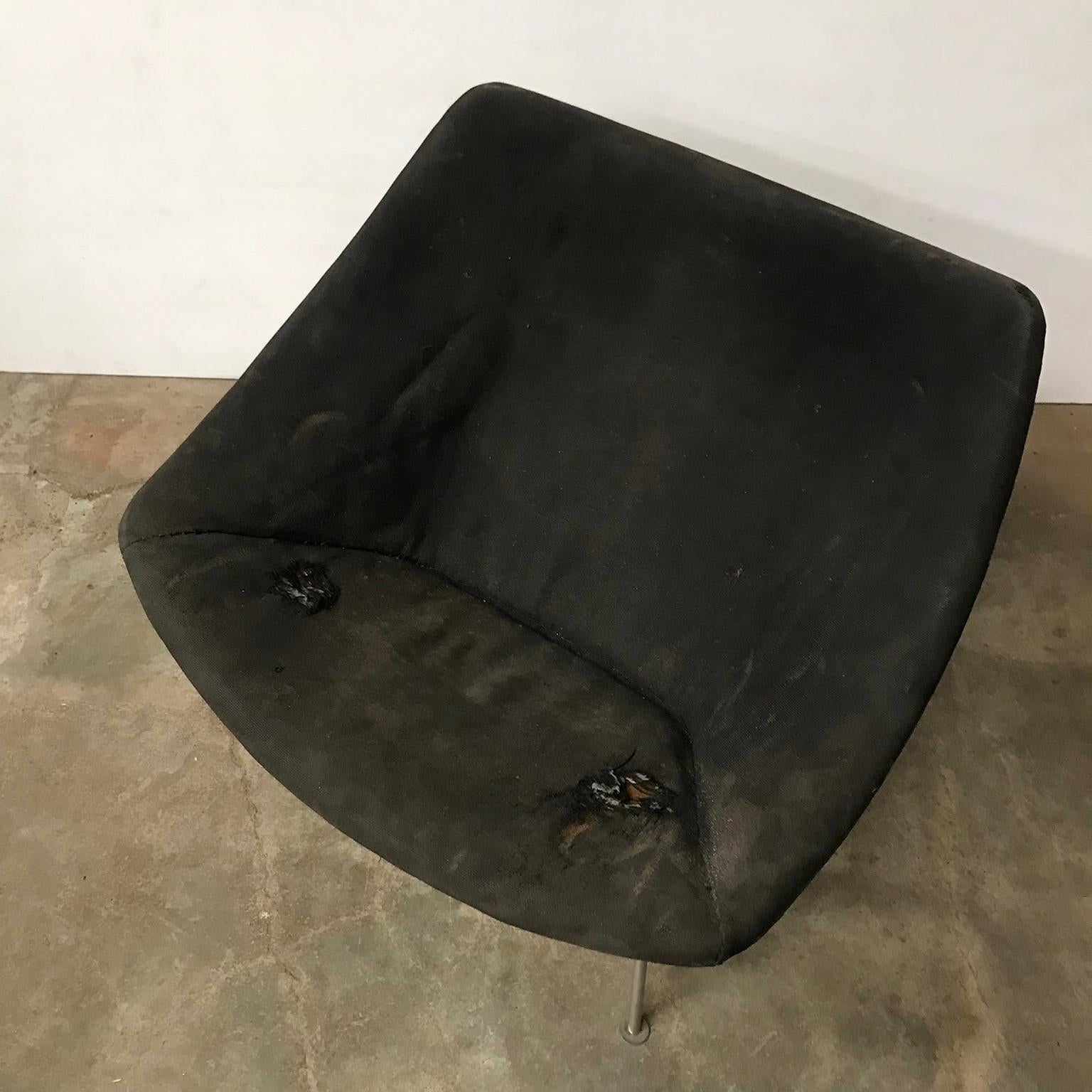 Mid-20th Century 1959, Pierre Paulin, Large Early Oyster Easy Chair F157 in Original Black Fabric