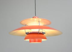 1959 Red Model PH5 Pendant Light by Louis Poulson