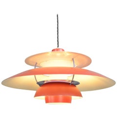 1959 Red Model PH5 Pendant Light by Louis Poulson