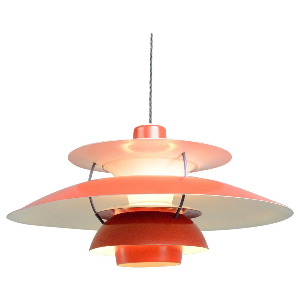 1959 Red Model PH5 Pendant Light by Louis Poulson