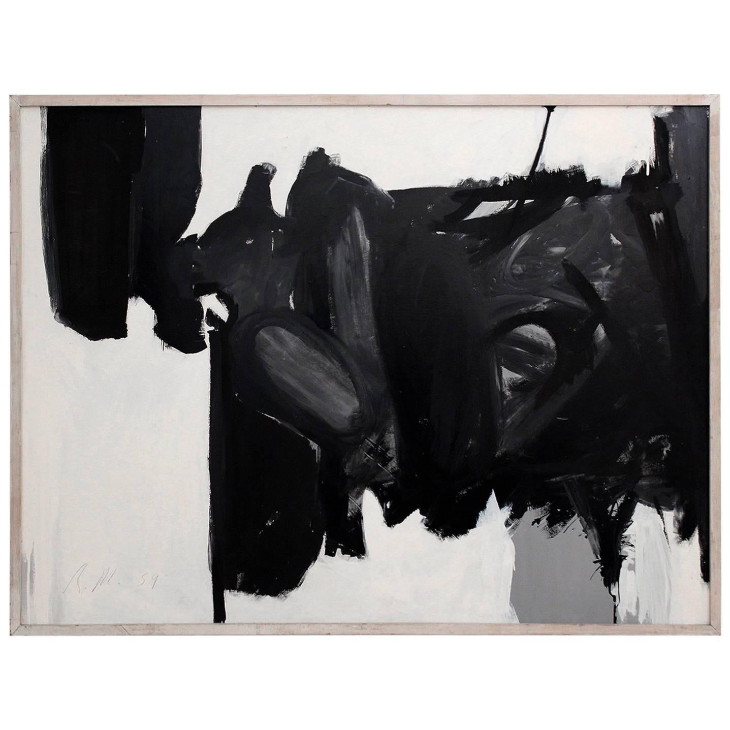 1959 Richard Allen Morris Abstract Oil on Board "Ruski"