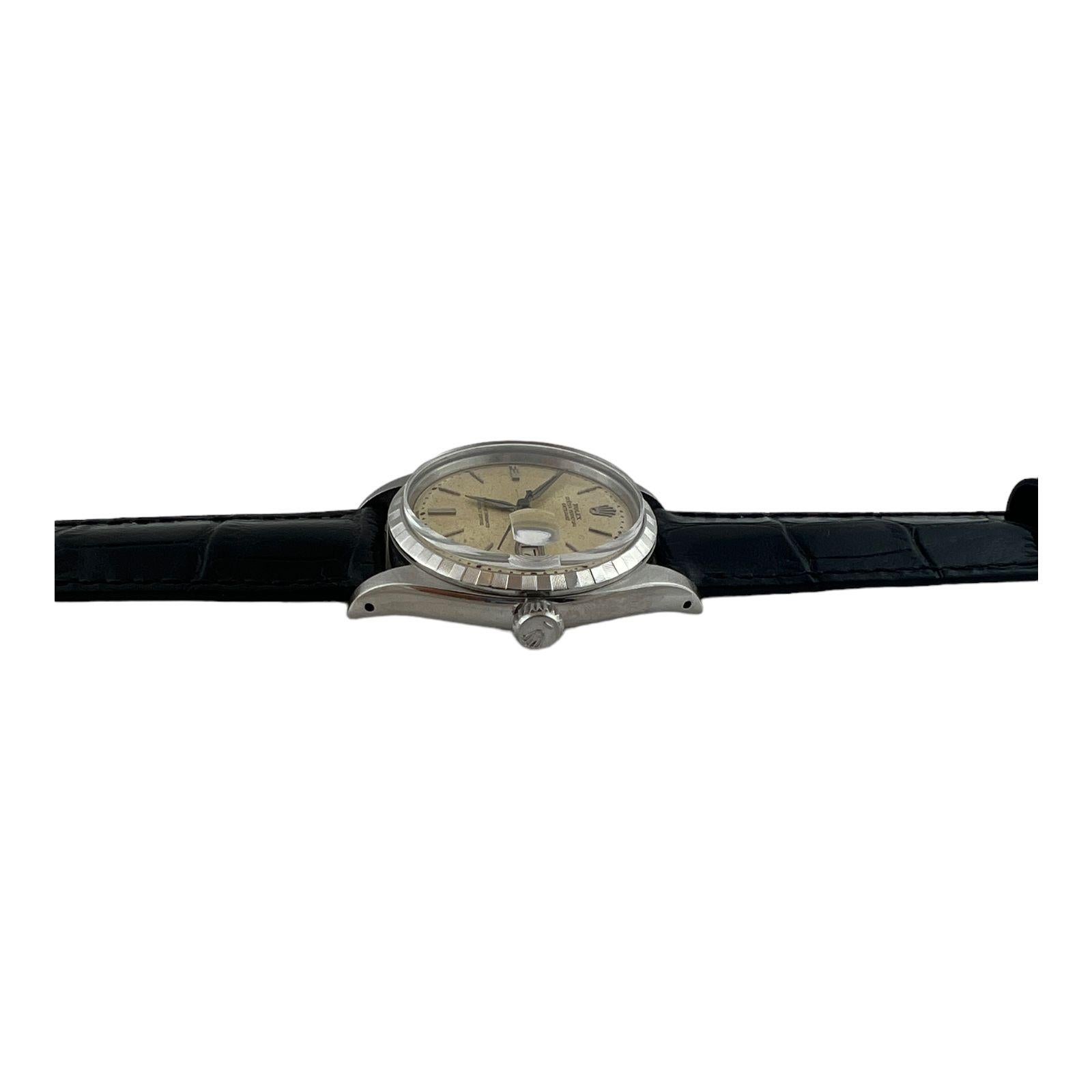 1959 Rolex Datejust Herrenuhr 6605 Edelstahl Lederband 3