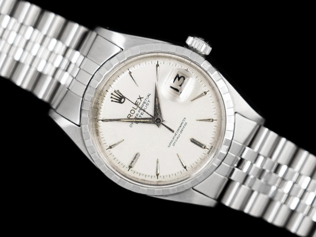 1959 Rolex Vintage Mens Early Datejust, Ref. 6605 - Stainless Steel In Good Condition For Sale In Suwanee, GA