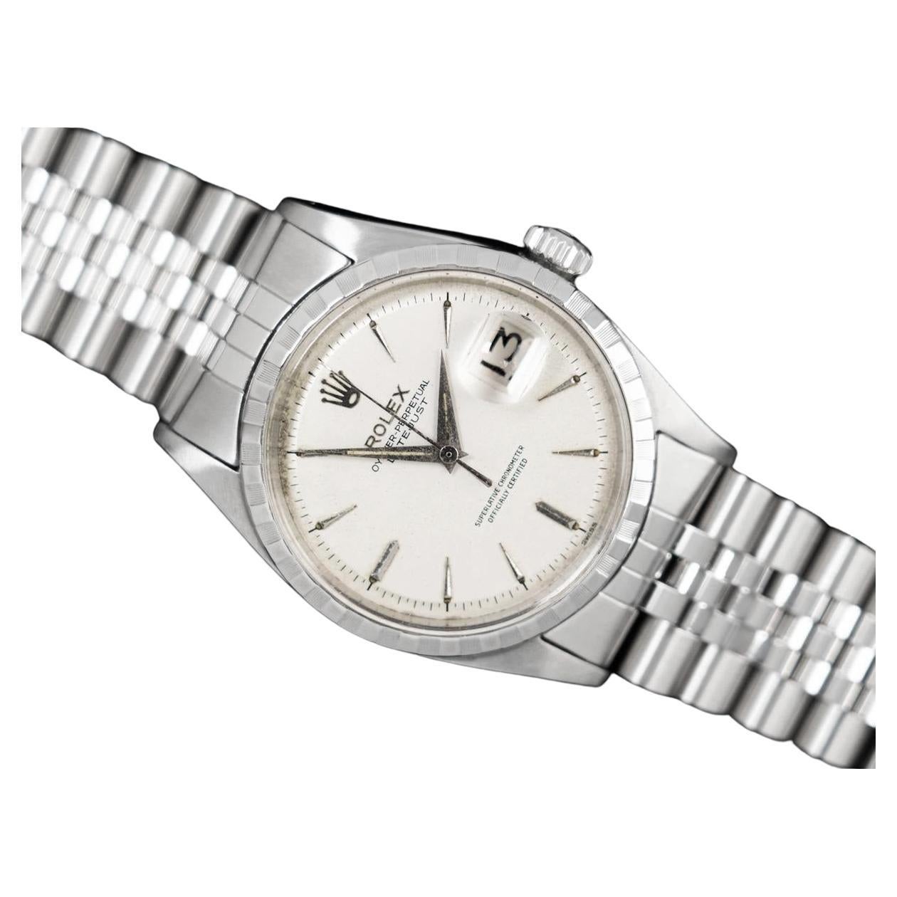 1959 Rolex Vintage Mens Early Datejust, Ref. 6605 - Stainless Steel For Sale
