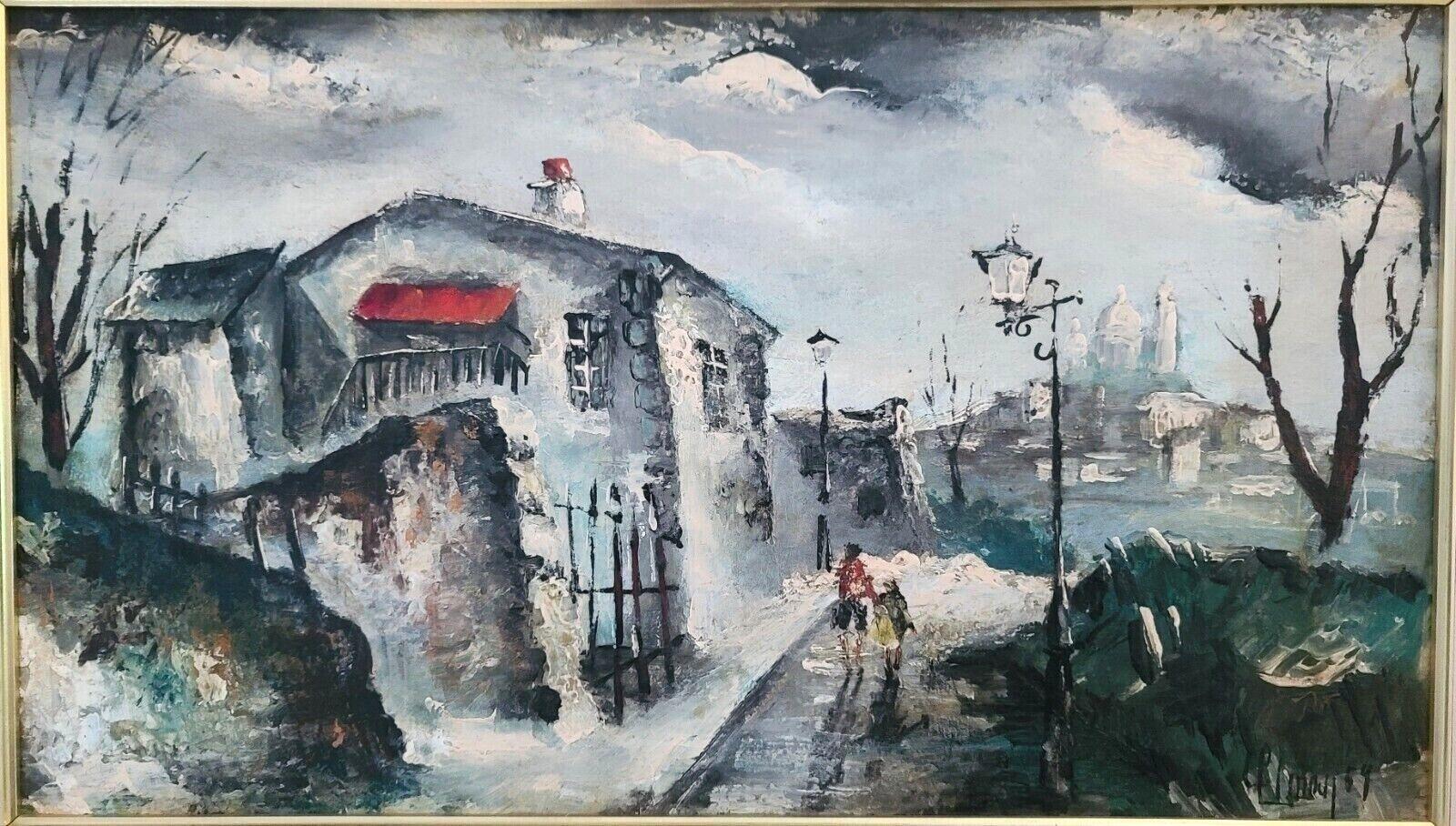 For FULL item description be sure to click on CONTINUE READING at the bottom of this listing.

Offering One Of Our Recent Palm Beach Estate Fine Art Acquisitions Of A
Signed Maurice de Vlaminck Style 1959 French Painting of Menilmontant Paris