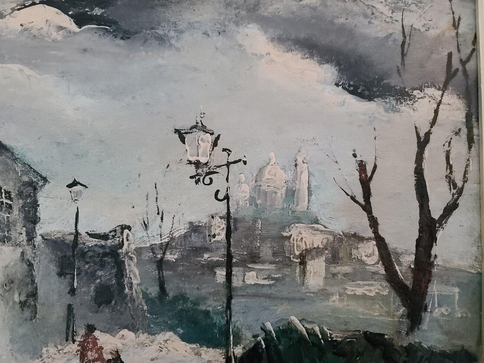 1959 Signed Maurice de Vlaminck Style French Painting of Menilmontant Paris For Sale 1