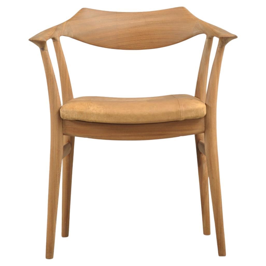 1959 Poltrona Sigurd Ressell in teak massiccio, seduta rivestita in Nature